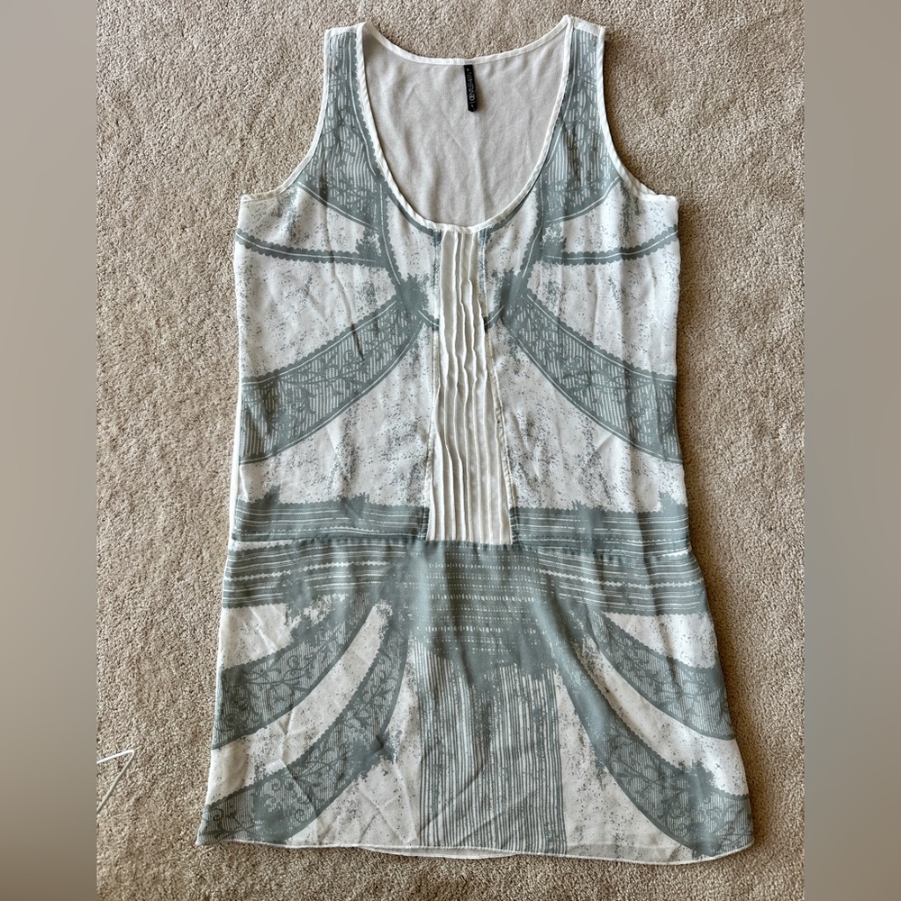 Gentle Fawn Gray and White Dress